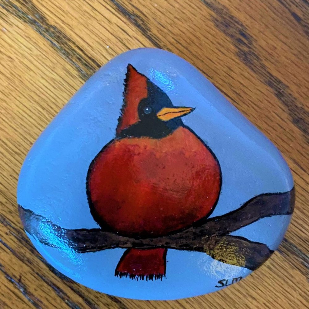 Hand Painted Red Cardinal